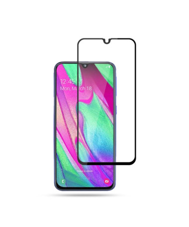 Samsung Galaxy A40 - Protection d’écran en verre trempé full size - Noir