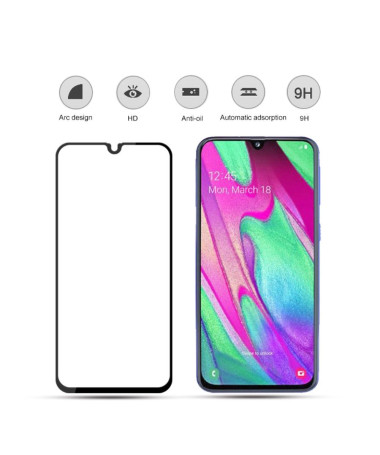 Samsung Galaxy A40 - Protection d’écran en verre trempé full size - Noir