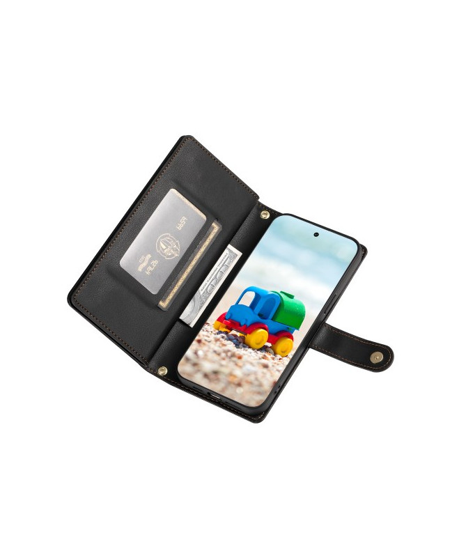 Housse Google Pixel 9 / 9 Pro Cuir DF-011 avec Portefeuille et Sangle