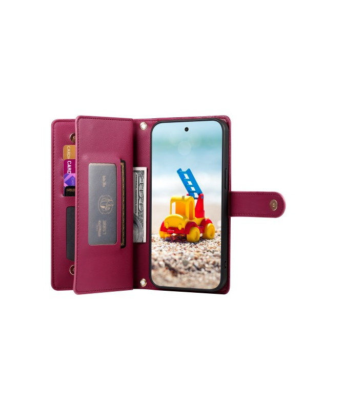 Housse Google Pixel 9 Pro XL Cuir DF-011 avec Portefeuille et Sangle