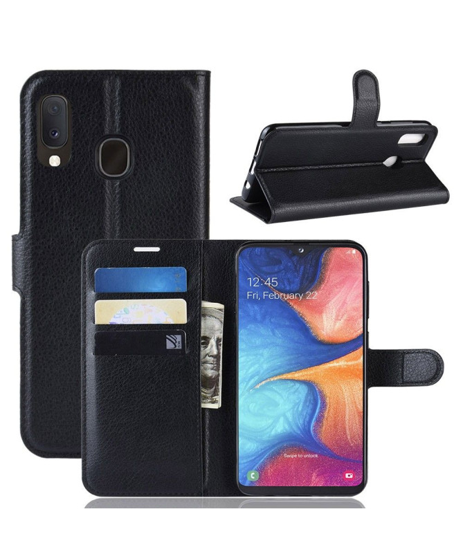 Samsung Galaxy A20e - Étui style cuir portefeuille Noir - photo 2
