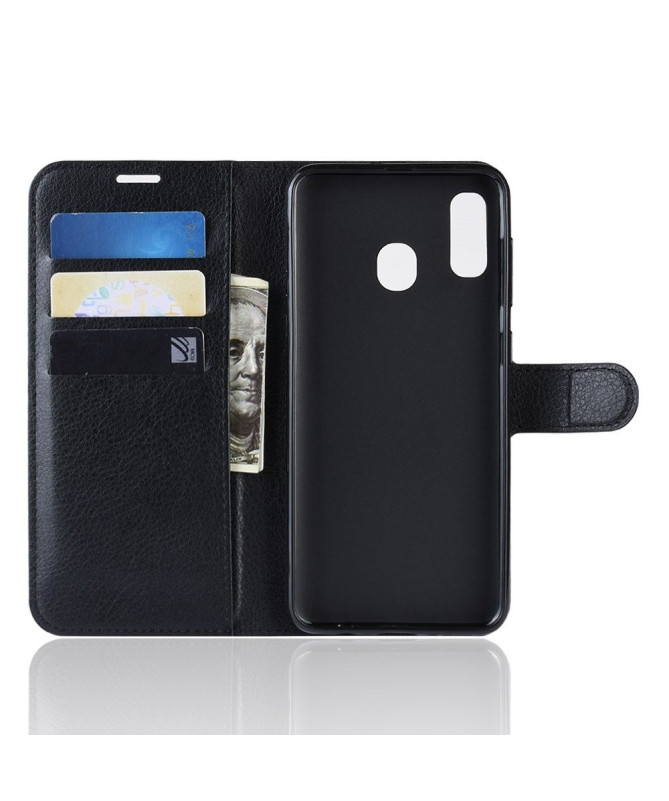Samsung Galaxy A20e - Étui style cuir portefeuille Noir - photo 4
