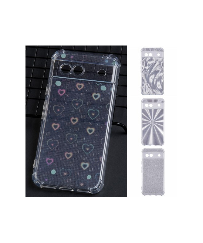 Coque Google Pixel 8a avec 4 Papiers Amovibles - Design Transparent et Modulable