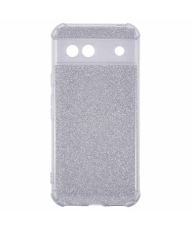 Coque pour Google Pixel 8a Glitter Silver avec Coins Renforcés