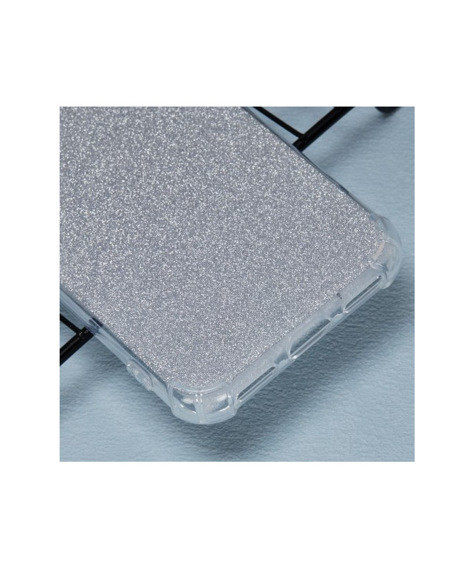 Coque pour Google Pixel 8a Glitter Silver avec Coins Renforcés