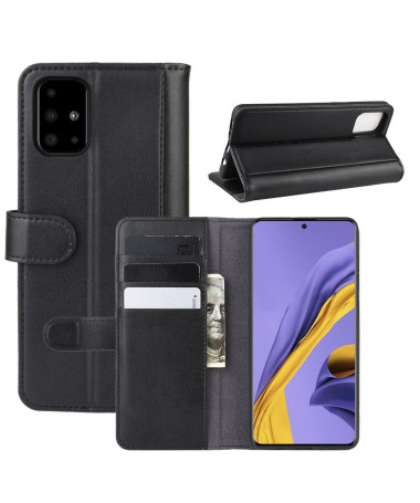 Housse Samsung Galaxy A51 cuir premium porte-cartes - Noir