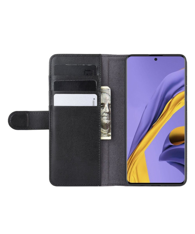 Housse Samsung Galaxy A51 cuir premium porte-cartes - Noir