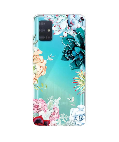 Coque Samsung Galaxy A51 variété de fleurs