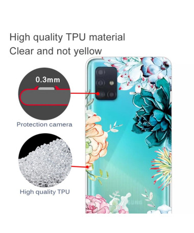 Coque Samsung Galaxy A51 variété de fleurs