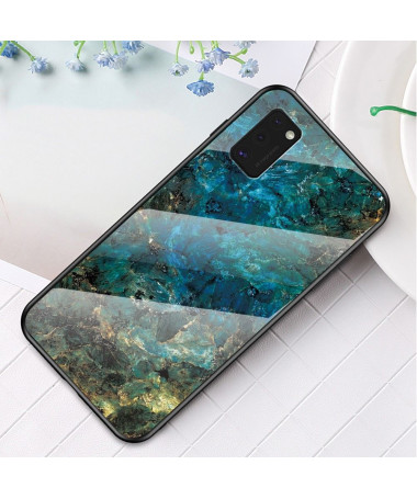 Coque Samsung Galaxy A41 Marbre Océane dos en verre