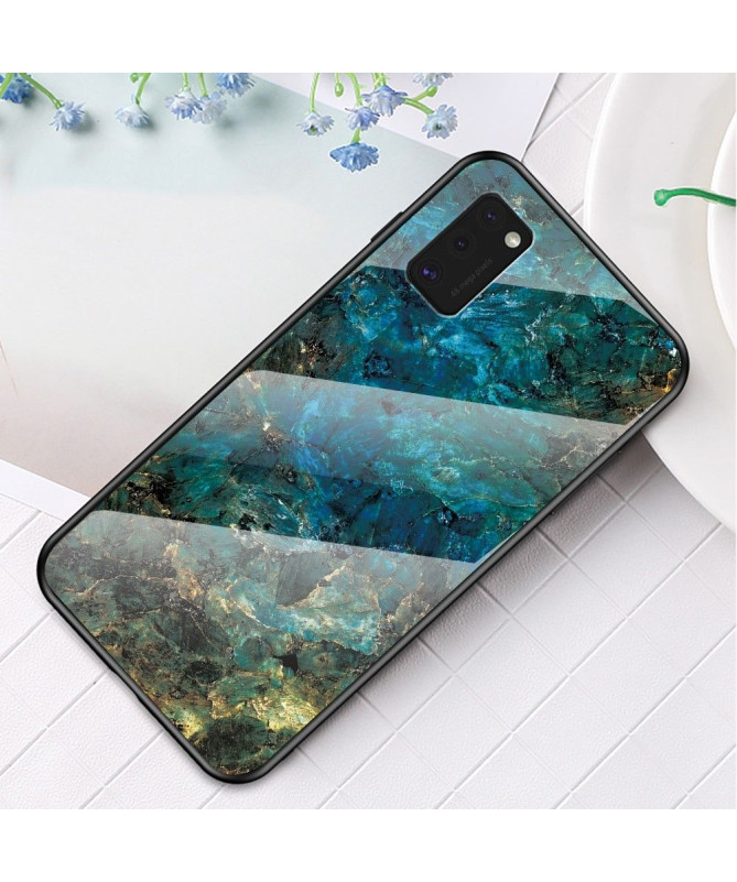 Coque Samsung Galaxy A41 Marbre Océane dos en verre