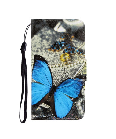 Housse Samsung Galaxy A21s Papillon Bleu