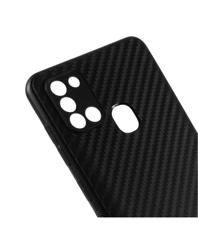 Coque Samsung Galaxy A21s aspect fibre de carbone