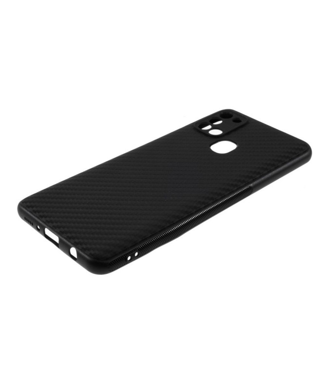 Coque Samsung Galaxy A21s aspect fibre de carbone