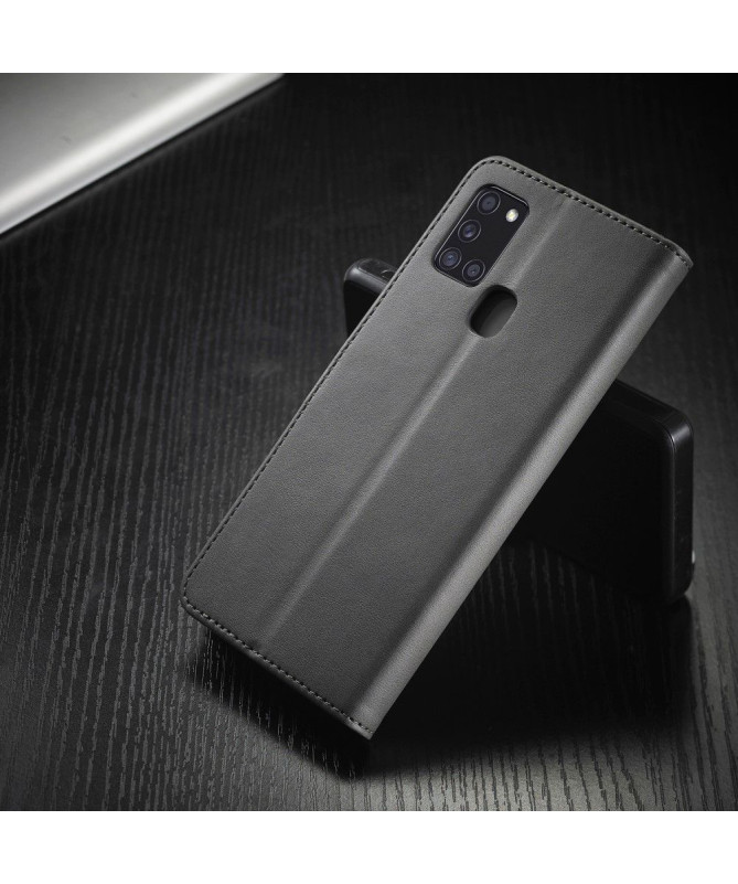 Étui Samsung Galaxy A21s Tommy Style Effet Cuir - Gris