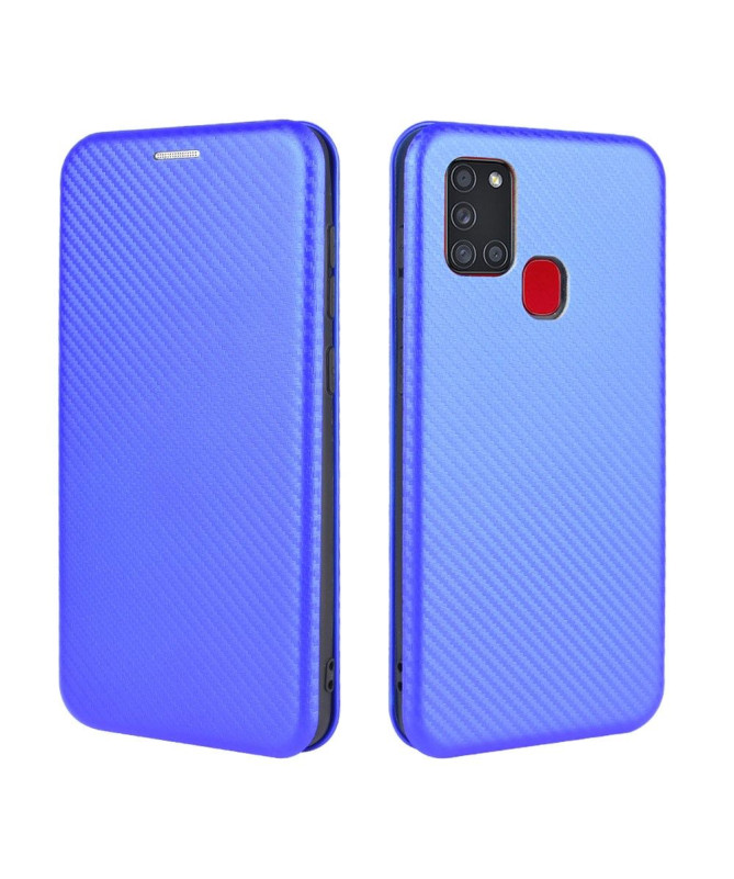 Housse Samsung Galaxy A21s Effet Fibre de Carbone