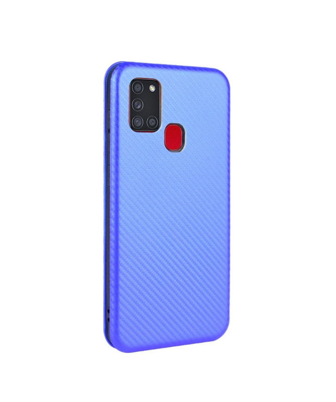 Housse Samsung Galaxy A21s Effet Fibre de Carbone
