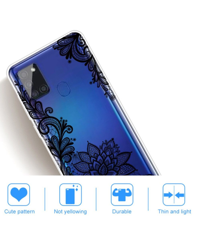 Coque Samsung Galaxy A21s fleur dentelle