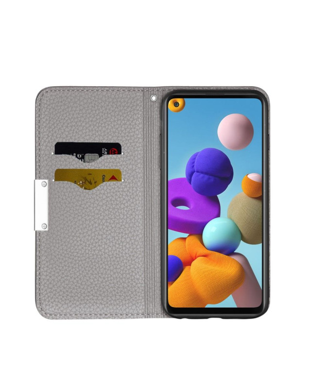 Flip cover Samsung Galaxy A21s simili cuir grainé