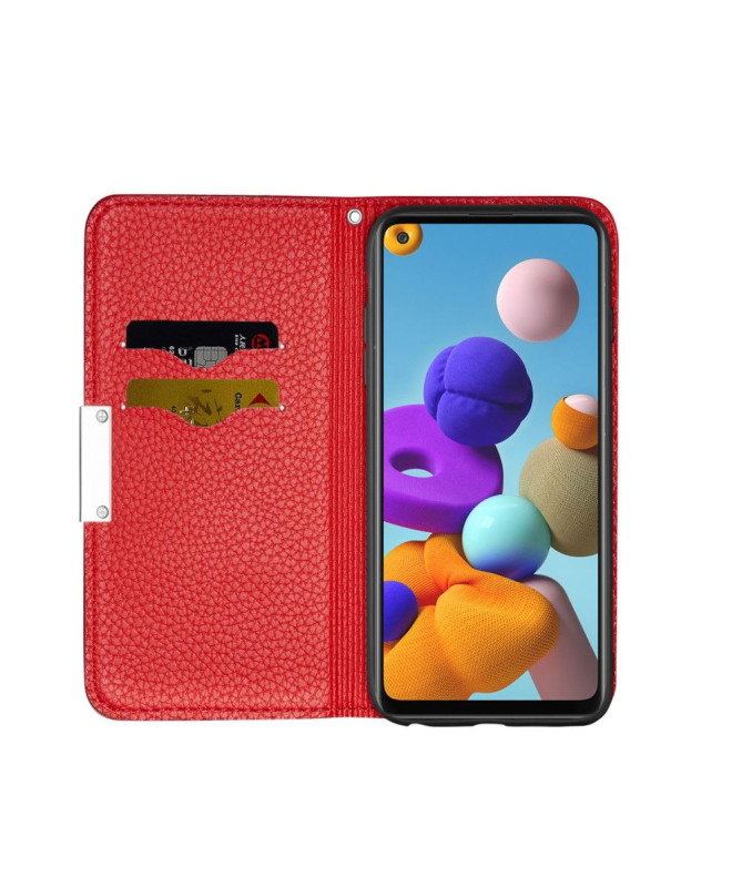 Flip cover Samsung Galaxy A21s simili cuir grainé