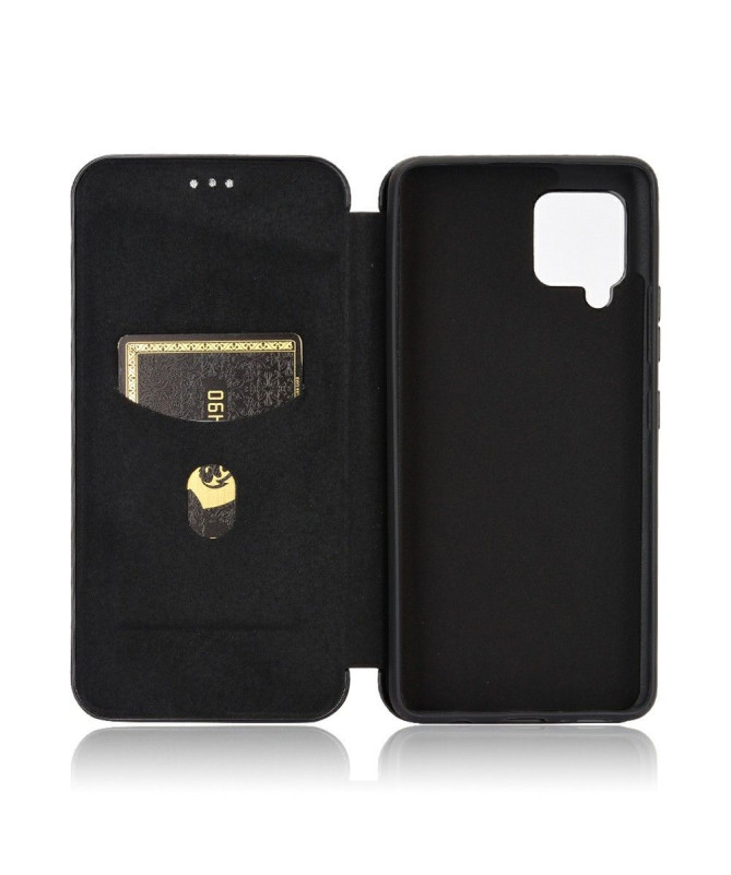 Housse Samsung Galaxy A42 5G simili cuir style fibre de carbone