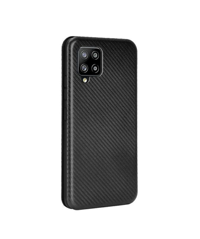 Housse Samsung Galaxy A42 5G simili cuir style fibre de carbone