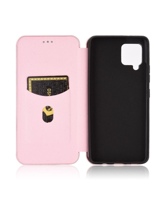 Housse Samsung Galaxy A42 5G simili cuir style fibre de carbone