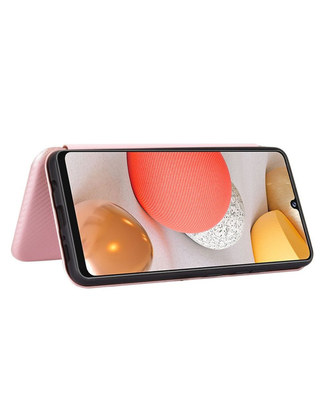 Housse Samsung Galaxy A42 5G simili cuir style fibre de carbone