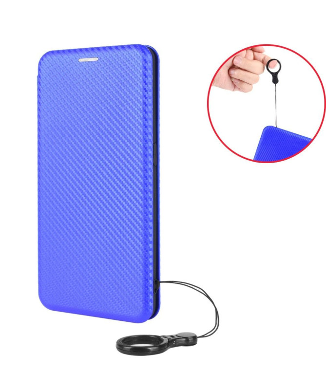 Housse Samsung Galaxy A42 5G simili cuir style fibre de carbone