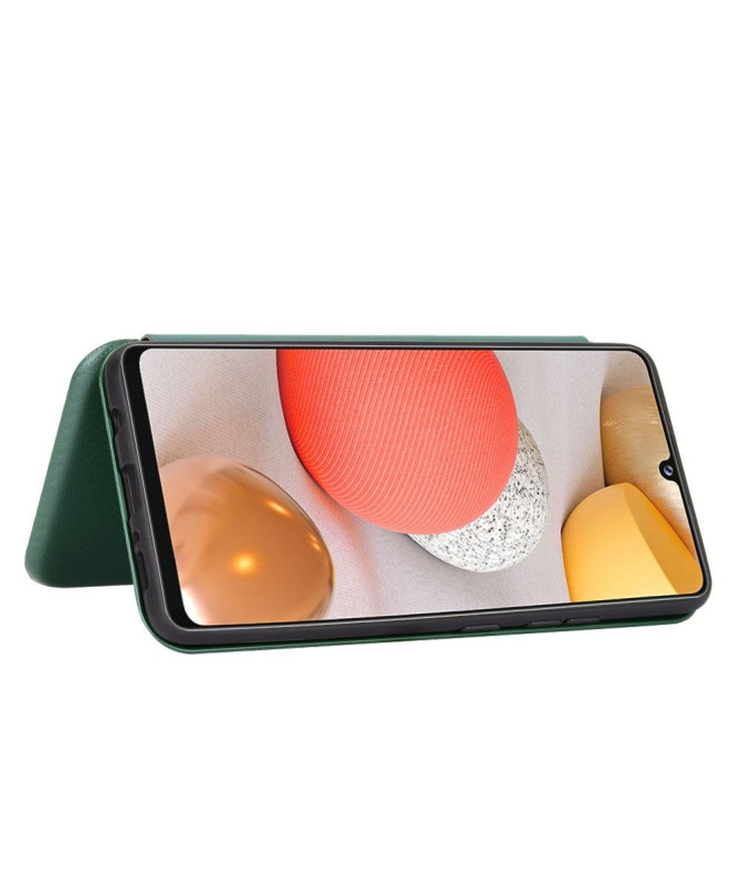 Housse Samsung Galaxy A42 5G simili cuir style fibre de carbone