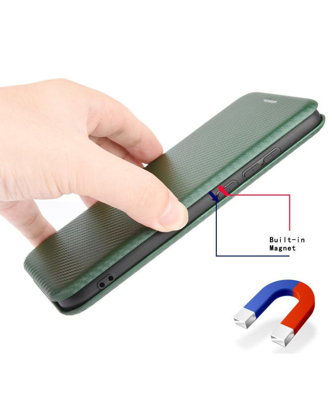 Housse Samsung Galaxy A42 5G simili cuir style fibre de carbone