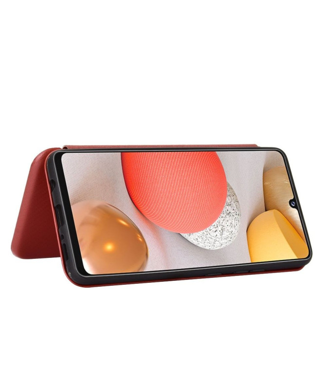 Housse Samsung Galaxy A42 5G simili cuir style fibre de carbone