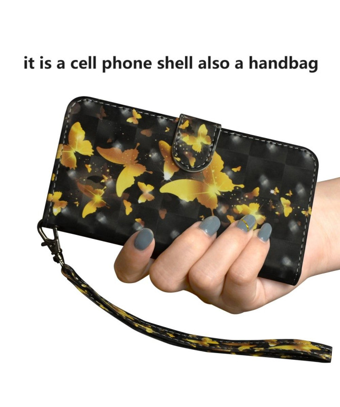 Housse Samsung Galaxy A42 5G papillons dorés