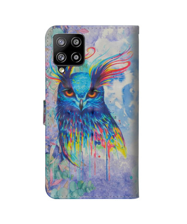 Housse Samsung Galaxy A42 5G hibou aquarelle