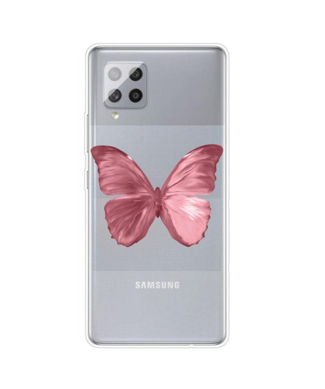 Coque Samsung Galaxy A42 5G Papillon Rose