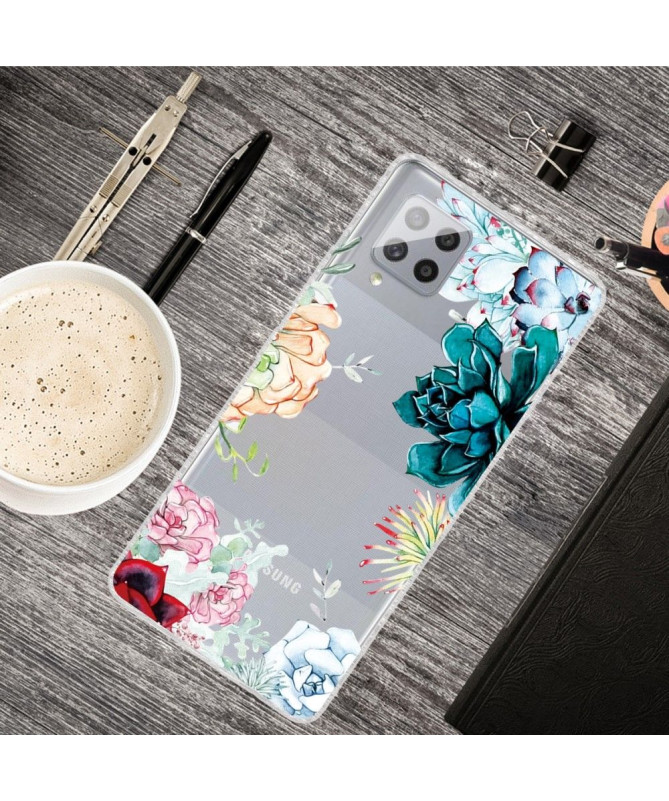 Coque Samsung Galaxy A42 5G variété de fleurs