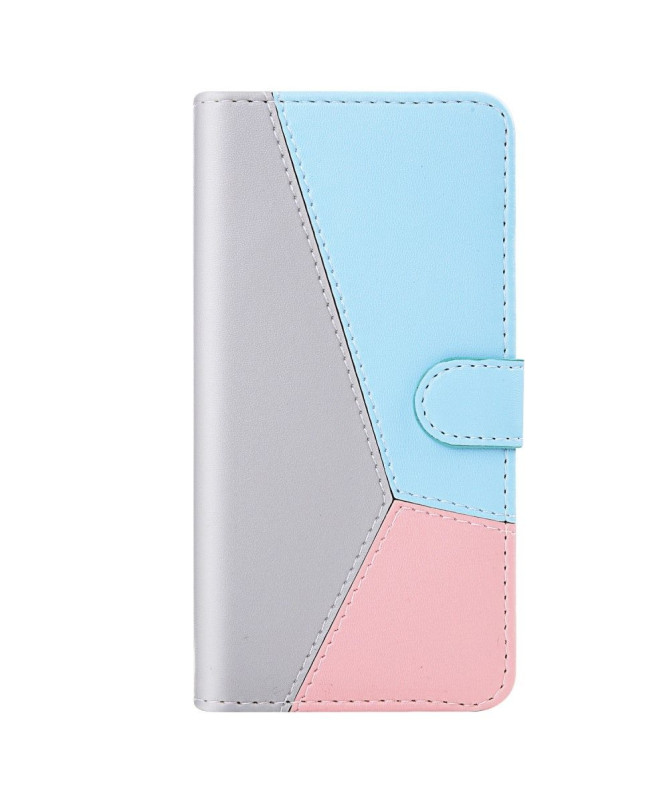 Housse Samsung Galaxy A42 5G Simili Cuir Tricolore Coutures