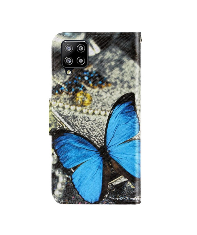 Housse Samsung Galaxy A12 / M12 Papillon Bleu