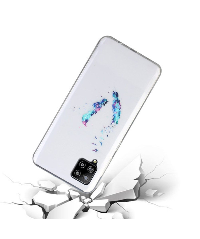 Coque Samsung Galaxy A12 / M12 plumes et oiseaux