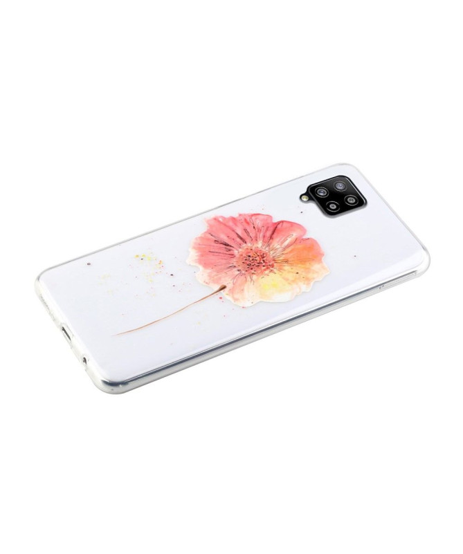 Coque Samsung Galaxy A12 / M12 fleur aquarelle