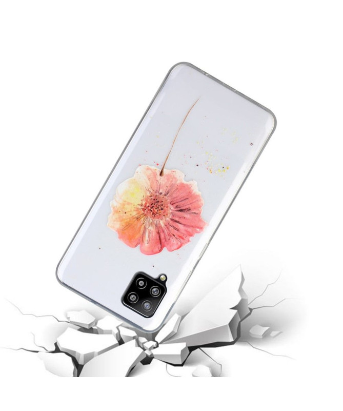 Coque Samsung Galaxy A12 / M12 fleur aquarelle