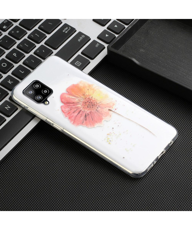 Coque Samsung Galaxy A12 / M12 fleur aquarelle