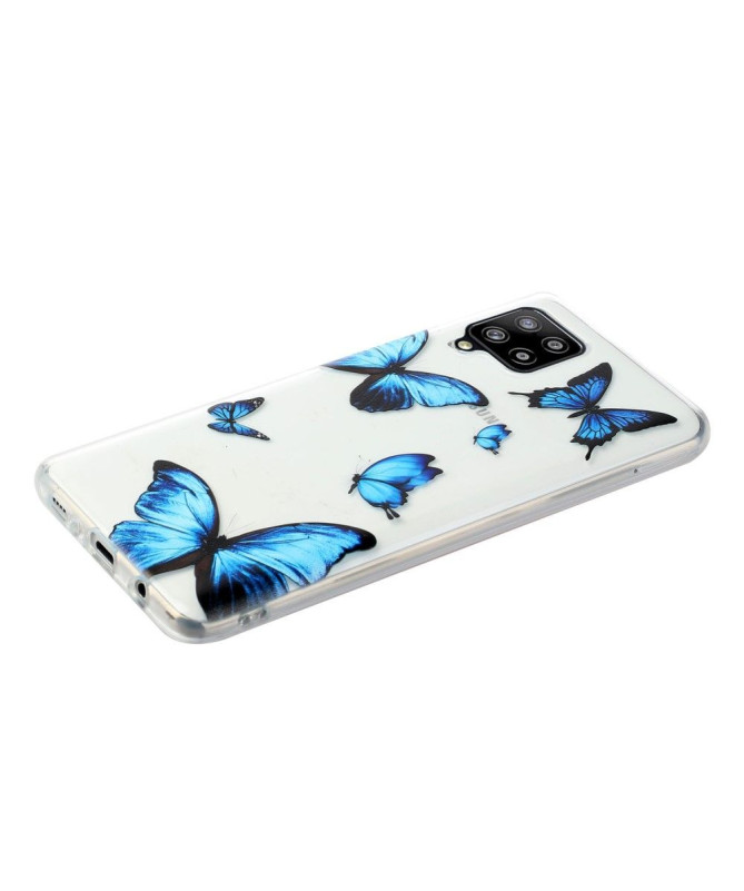 Coque Samsung Galaxy A12 / M12 Papillons Bleus