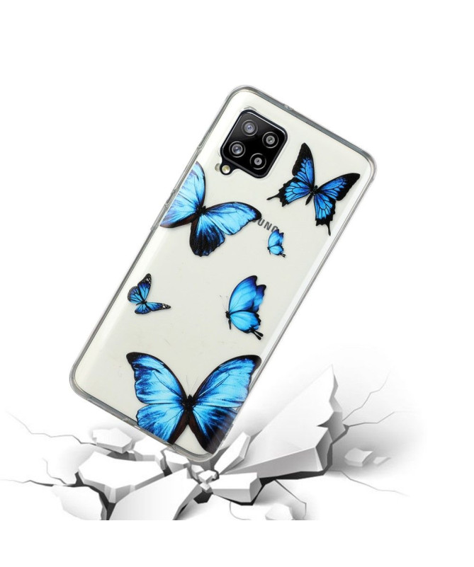 Coque Samsung Galaxy A12 / M12 Papillons Bleus