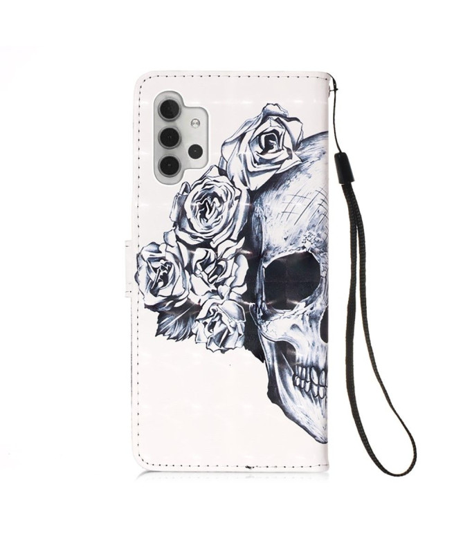 Housse Samsung Galaxy A32 5G Skull Flowers