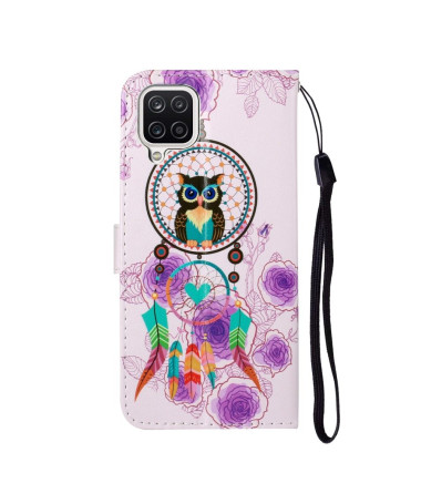 Housse Samsung Galaxy A12 hibou et attrape rêves colorés