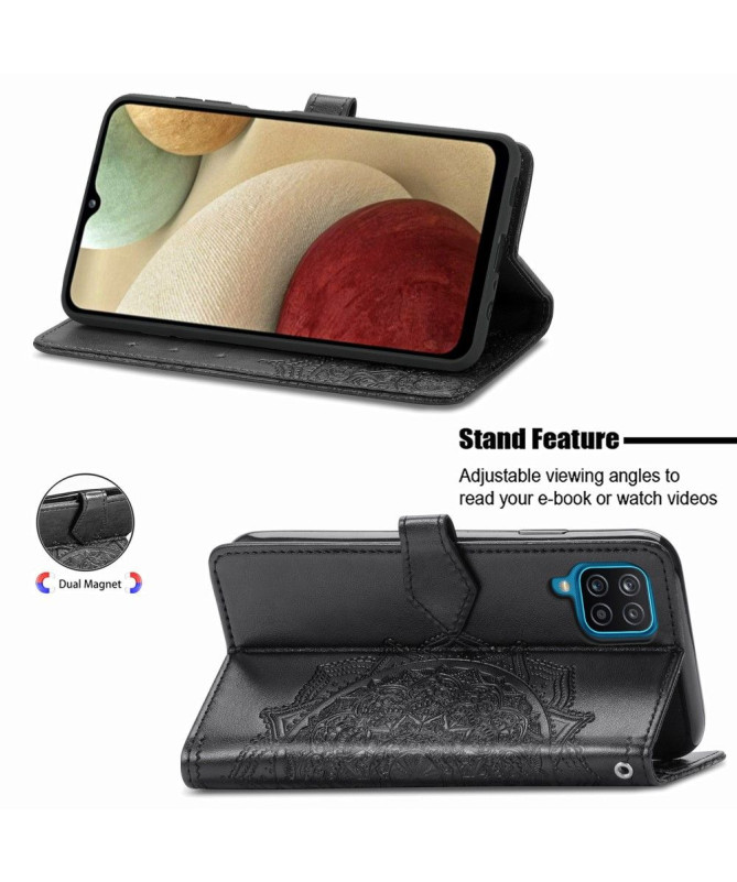 Housse Samsung Galaxy A12 Mandala Relief