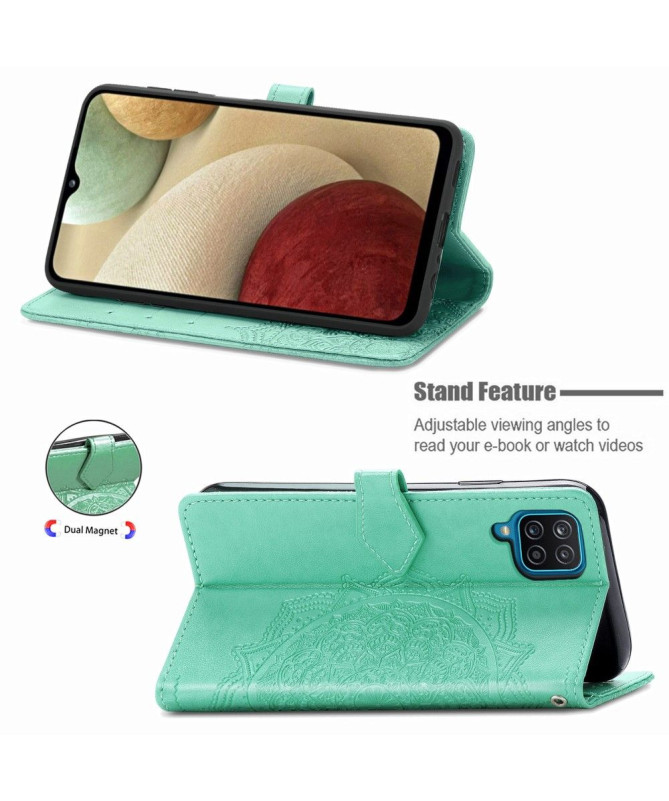 Housse Samsung Galaxy A12 Mandala Relief