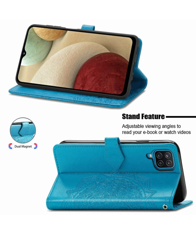 Housse Samsung Galaxy A12 Mandala Relief