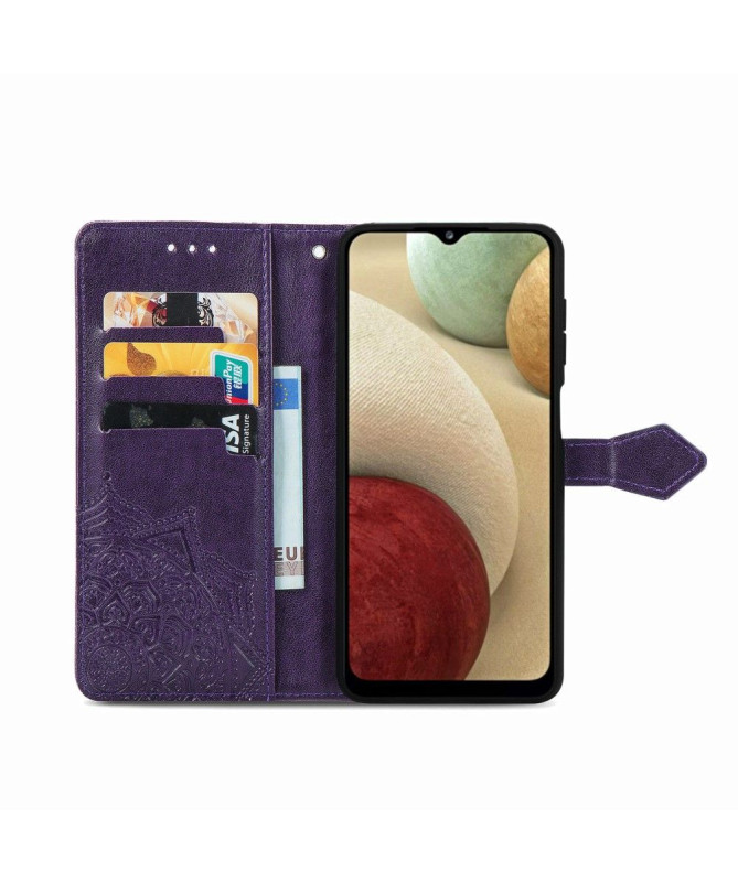 Housse Samsung Galaxy A12 Mandala Relief